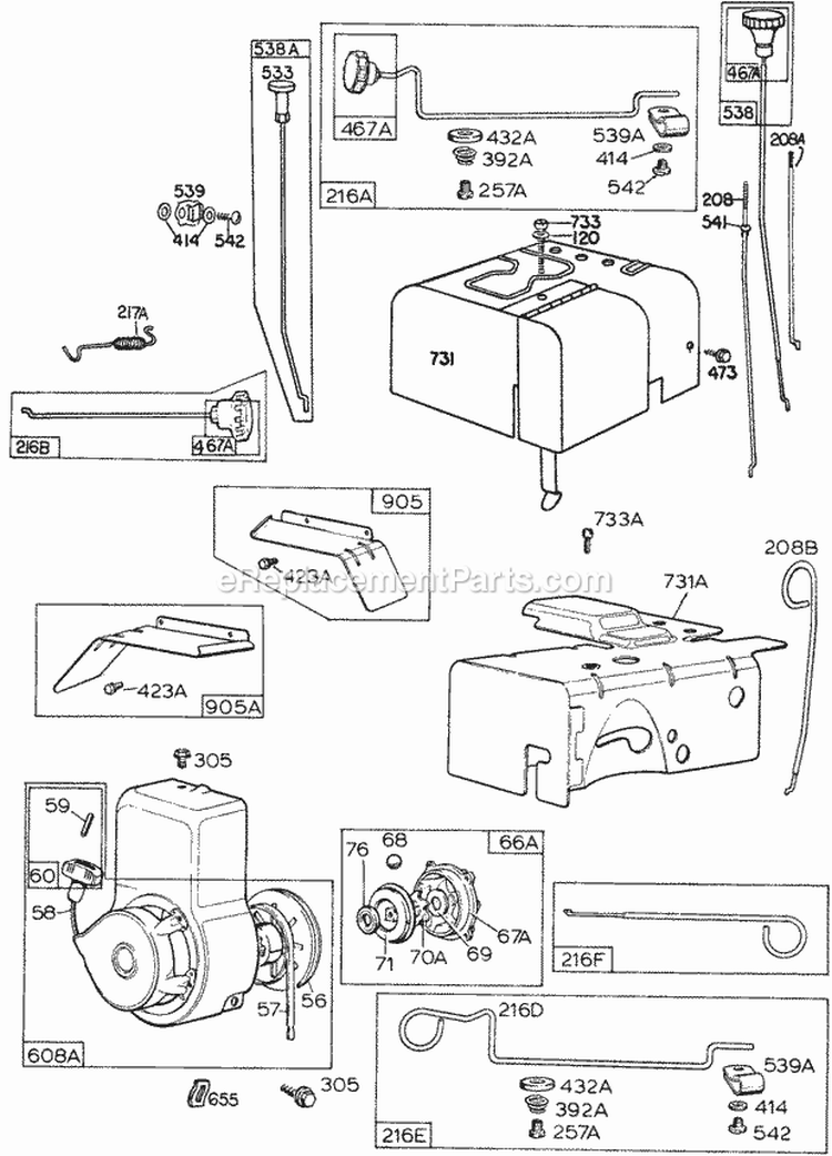 Sno-Gard AssembliesRewind Diagram and Parts List for  Briggs and Stratton Engine